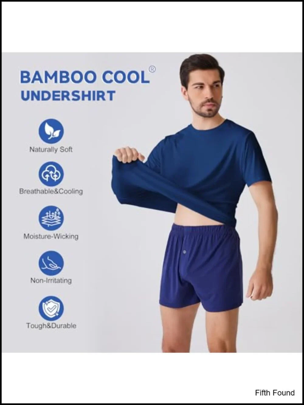 3-Pack Mens Undershirts Soft Breathable Moisture Wicking Crew Neck Tees